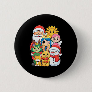 Holiday Snowman Santa Bunny Cat Angel Winter  6 Cm Round Badge