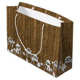 Holiday Snowmen Large Gift Bag