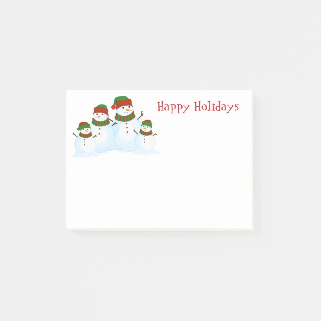Holiday Snowmen  Post-it Notes (Front)