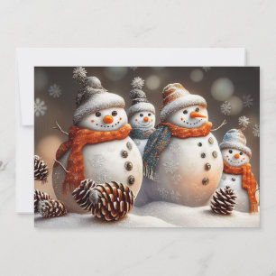 Holiday Snowmen with Pinecones & Glitter