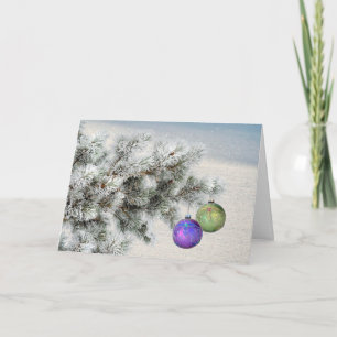 Holiday Snowy Card, customise Card