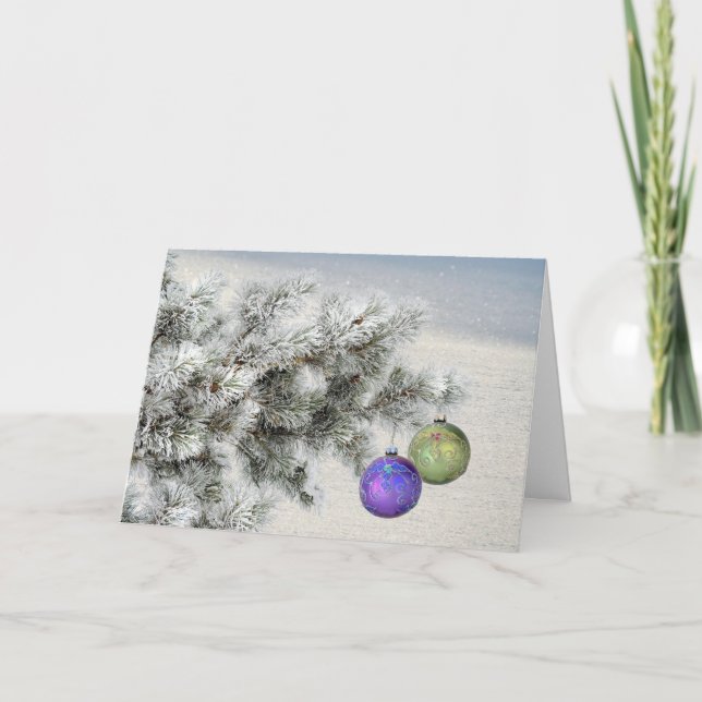 Holiday Snowy Card, customise Card (Front)