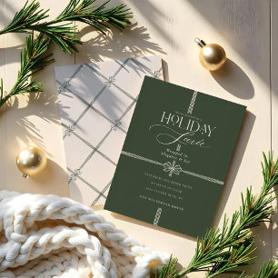 Holiday Soirée Elegant Christmas Bow Present Invitation