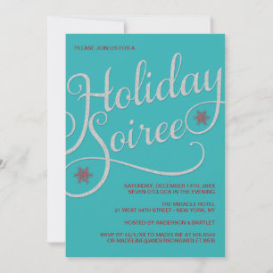 Holiday Soiree Sparkle Christmas Party Invitation