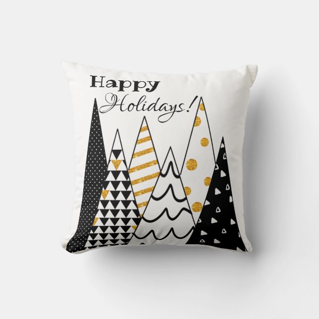 "Holiday Sparkle" Christmas Throw Pillow (Front)