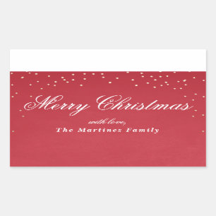 Holiday sparkle faux foil confetti dot gift label