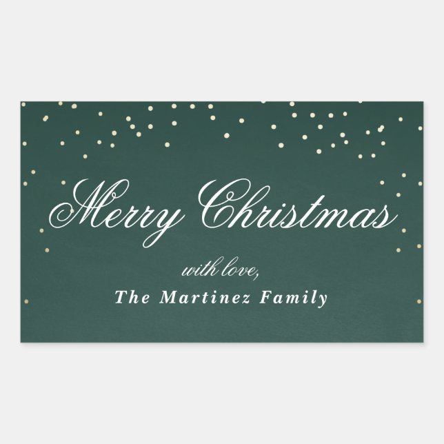 Holiday sparkle faux foil confetti dot gift label (Front)