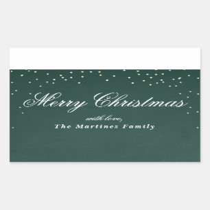 Holiday sparkle faux foil confetti dot gift label