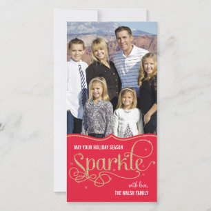 Holiday Sparkle Holiday Photo Card - Red