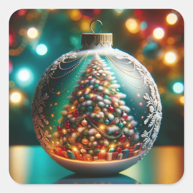 Holiday Sparkle Square Sticker (Front)