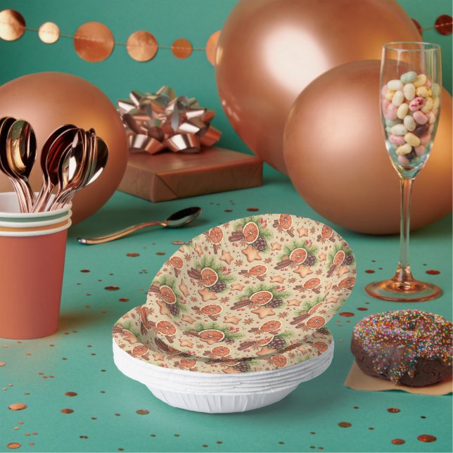 Holiday Spice Paper Bowls Plate (Multi)