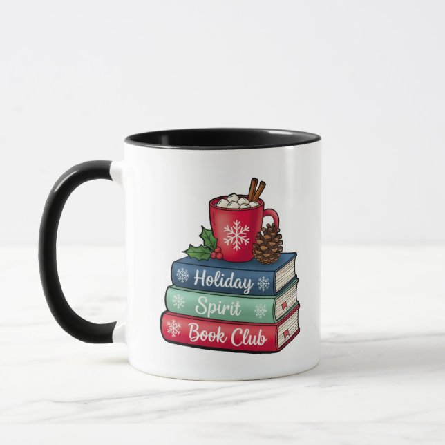 Holiday Spirit Book Club Mug | BLACK (Left)