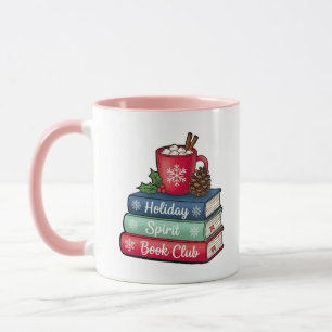 Holiday Spirit Book Club Mug   Pink