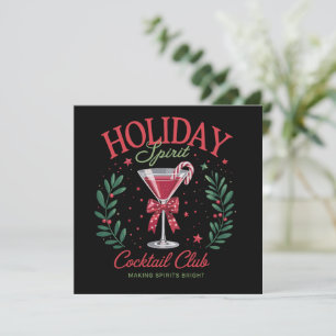 Holiday Spirit Cocktail Club Christmas Party Card
