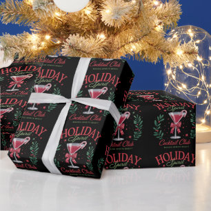 Holiday Spirit Cocktail Club Christmas Party Wrapping Paper