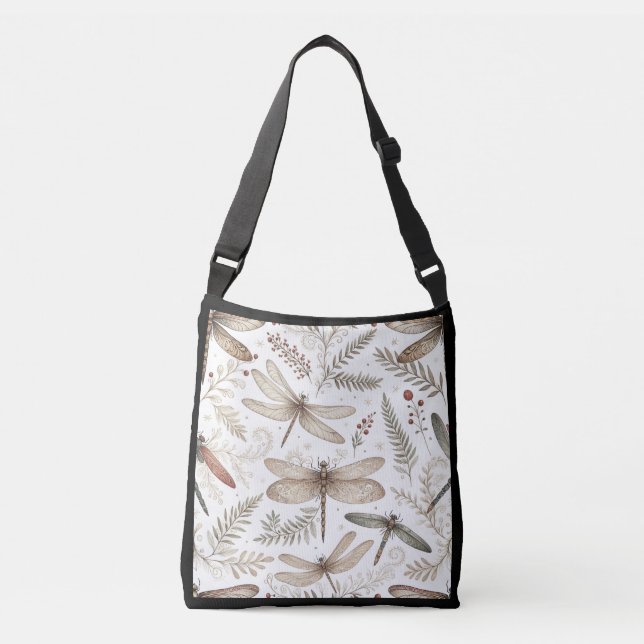 Holiday Spirit Dragonflies Crossbody Bag (Front)