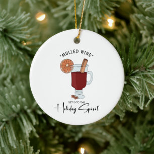 Holiday Spirit Mulled Wine Holiday Ceramic Tree Decoration