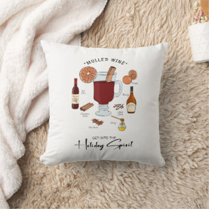 Holiday Spirit Mulled Wine Holiday Cushion
