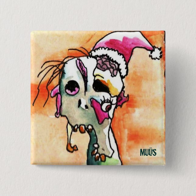 Holiday Spirit Zombie 15 Cm Square Badge (Front)