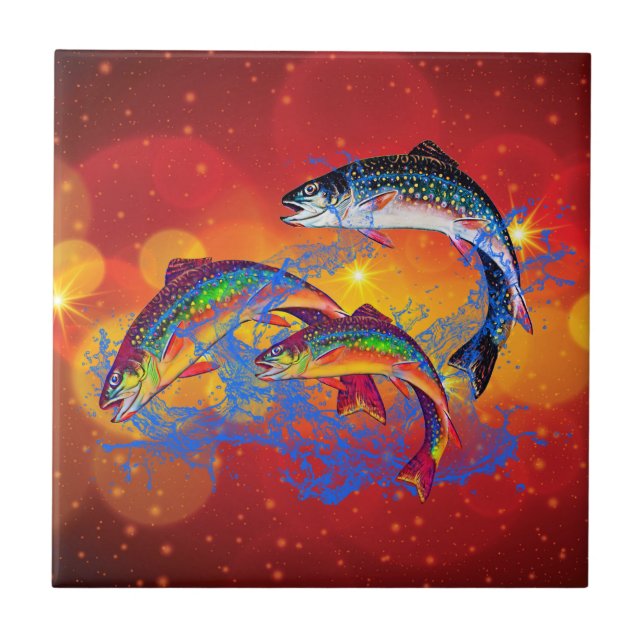 Holiday Splash - Trout   Tile (Front)