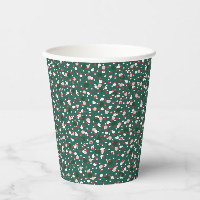 Holiday Sprinkles Green Paper Cup (Front)