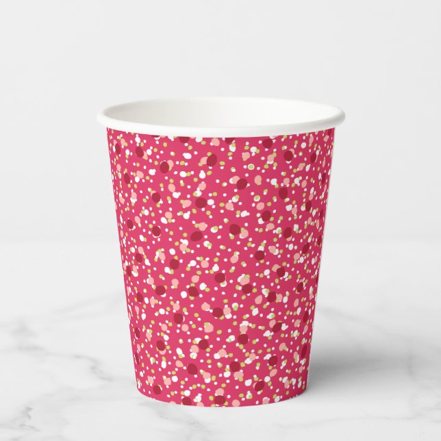 Holiday Sprinkles Hot Pink Paper Cup (Back)