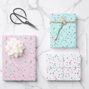 Holiday Sprinkles Wrapping Paper Flat Sheet Trio