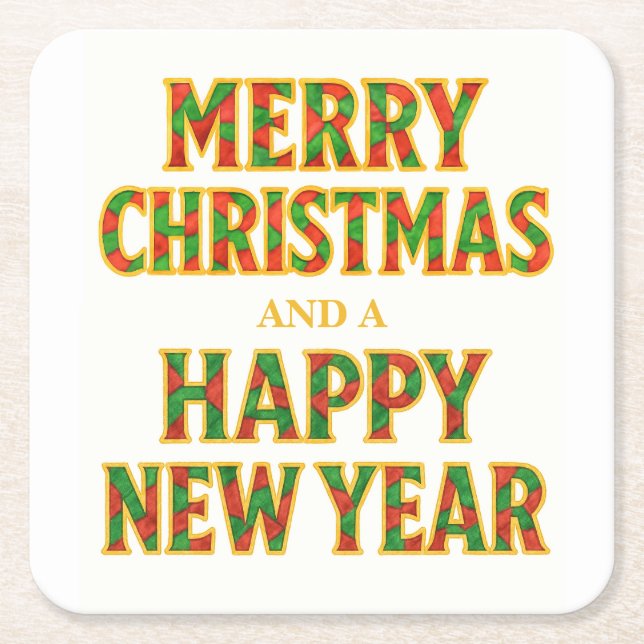 Holiday Square Paper Coaster (Front)