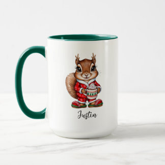 Holiday Squirrel Personalised Christmas Mug