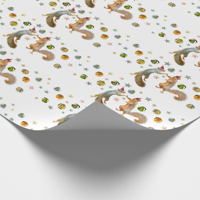 Holiday Squirrels Wrapping Paper (Corner)