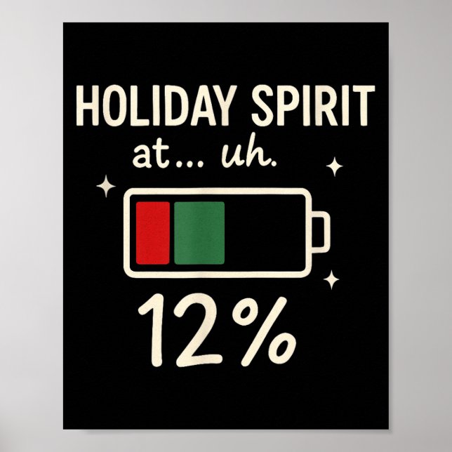 Holiday Srit At 12 Percent Funny Low Battery Chris Poster (Front)