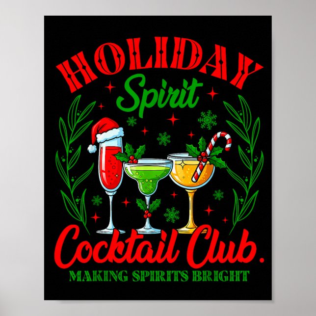 Holiday Srit Tail Club Christmas Drink Xmas Vacati Poster (Front)