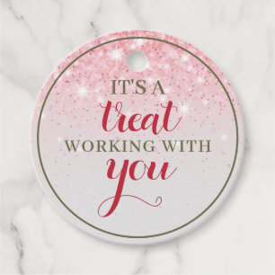 Holiday Staff Appreciation Pink Gift tags label