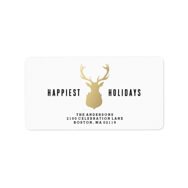 Holiday Stag | Holiday Address Labels (Front)