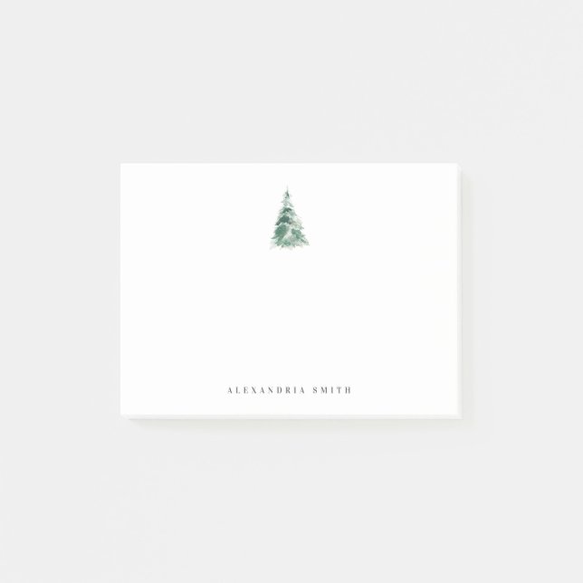 Holiday Stationery Christmas Tree Personalised Post-it Notes (Front)