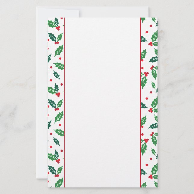 Holiday Stationery Paper-Holly (Front)