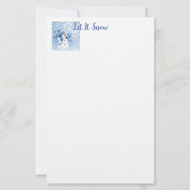 Holiday Stationery Paper-Let It Snow (Front)