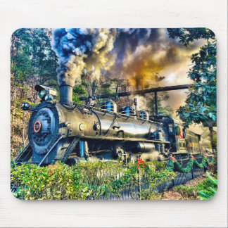 Holiday Steam Train Mouse Pad