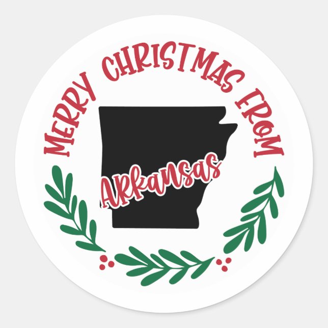 Holiday Sticker from Arkansas (Front)
