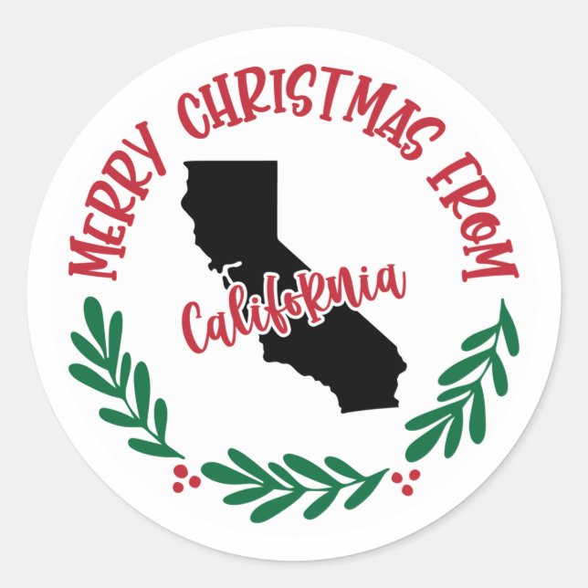 Holiday Sticker from California (Front)