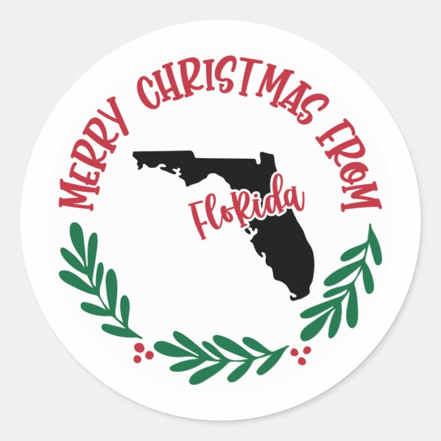 Holiday Sticker from Florida. (Front)