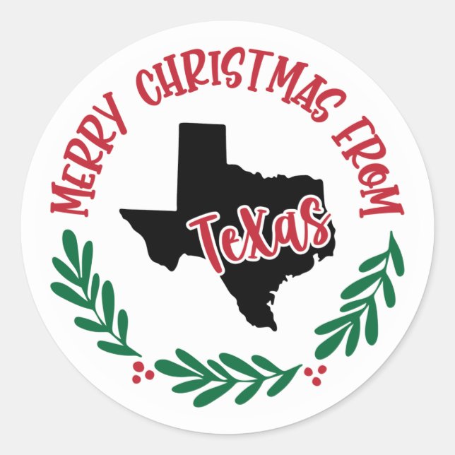 Holiday Sticker from Texas (Front)