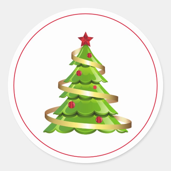 Holiday Stickers Christmas Tree Zazzle.co.uk