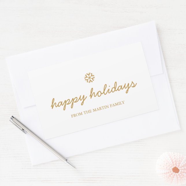 Holiday Stickers - happy holidays christmas white (Envelope)