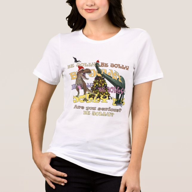 Holiday Stress Dinosaur Tri-Blend Shirt (Front)