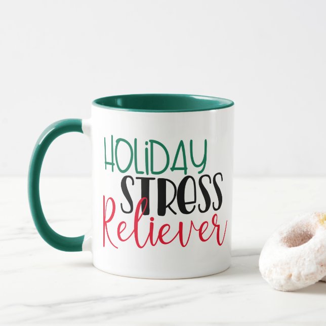 Holiday Stress Reliever | Cool Chirstmas Drinking Mug (With Donut)
