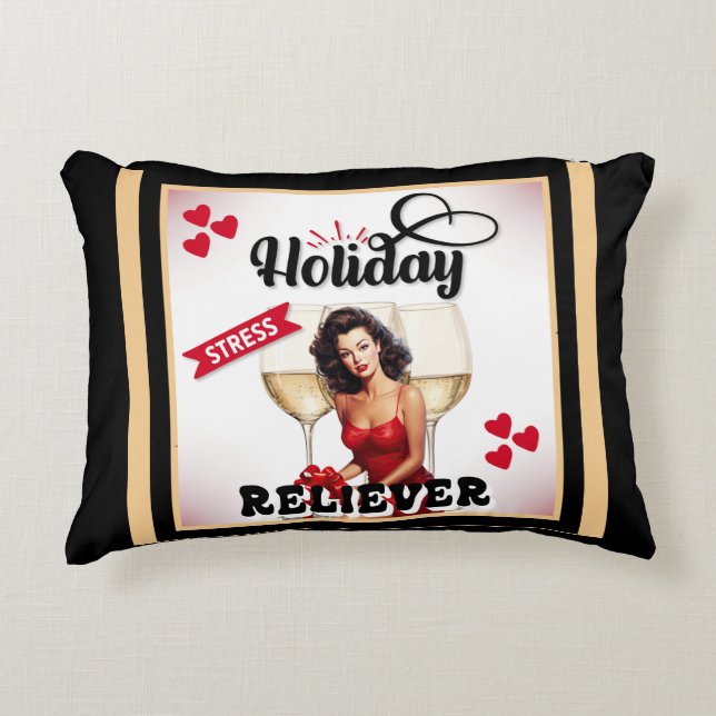 Holiday Stress Reliever Pinup Decorative Cushion (Front)