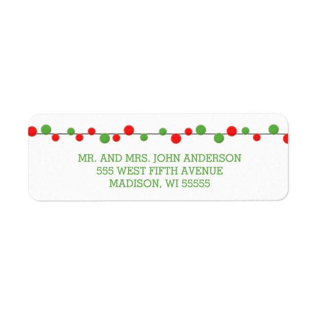 Holiday String Lights Modern Holiday Labels (Front)