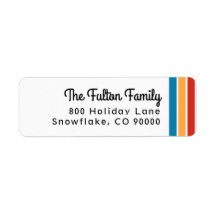 Holiday Stripe Return Address Label
