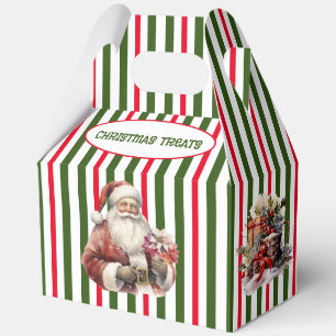 Holiday Stripes And Santa Claus Favour Box